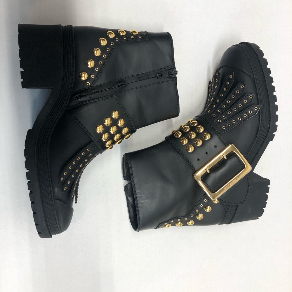 Burberry Whitchester studded buckle leather booties, EUC - Picture 13 of 16
